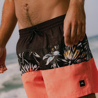 Mix and Match Cali Block 15'' Badehose | Black Tropicana