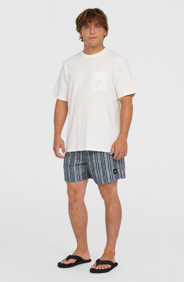 Cali Print 15'' Badehose | Blue Pressed Lines