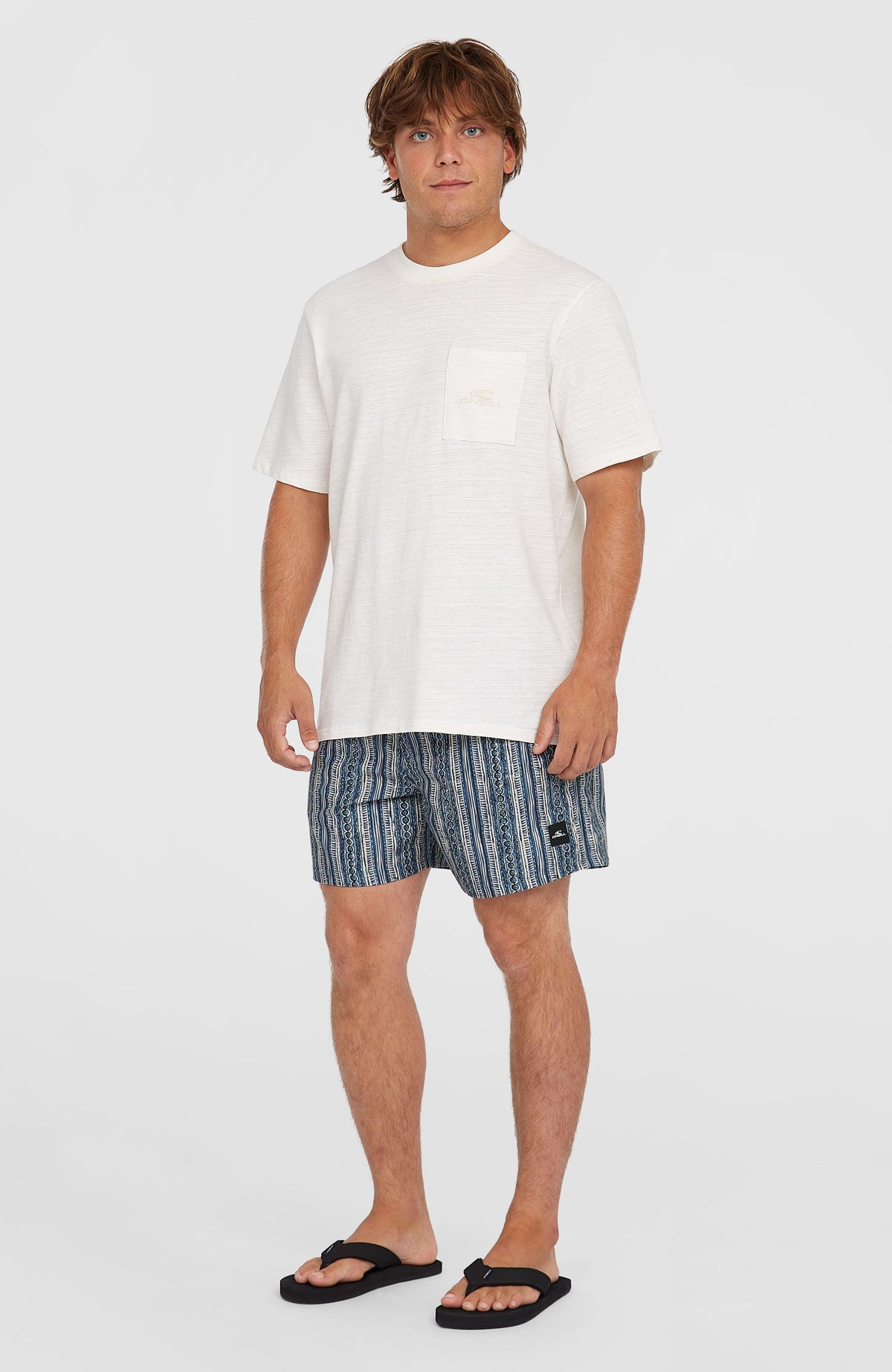 Cali Print 15'' Badehose | Blue Pressed Lines