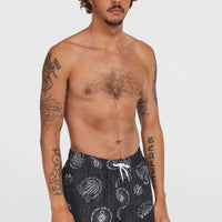 Cali Print 15'' Badehose | Black Mystical