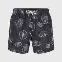 Cali Print 15'' Badehose | Black Mystical