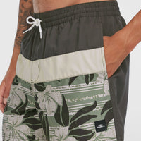 Cali Block 15'' Badehose | Green Dusty Flower