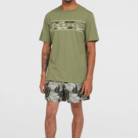 Cali Block 15'' Badehose | Green Dusty Flower