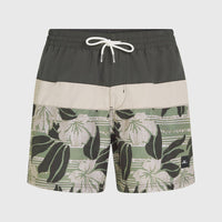 Cali Block 15'' Badehose | Green Dusty Flower