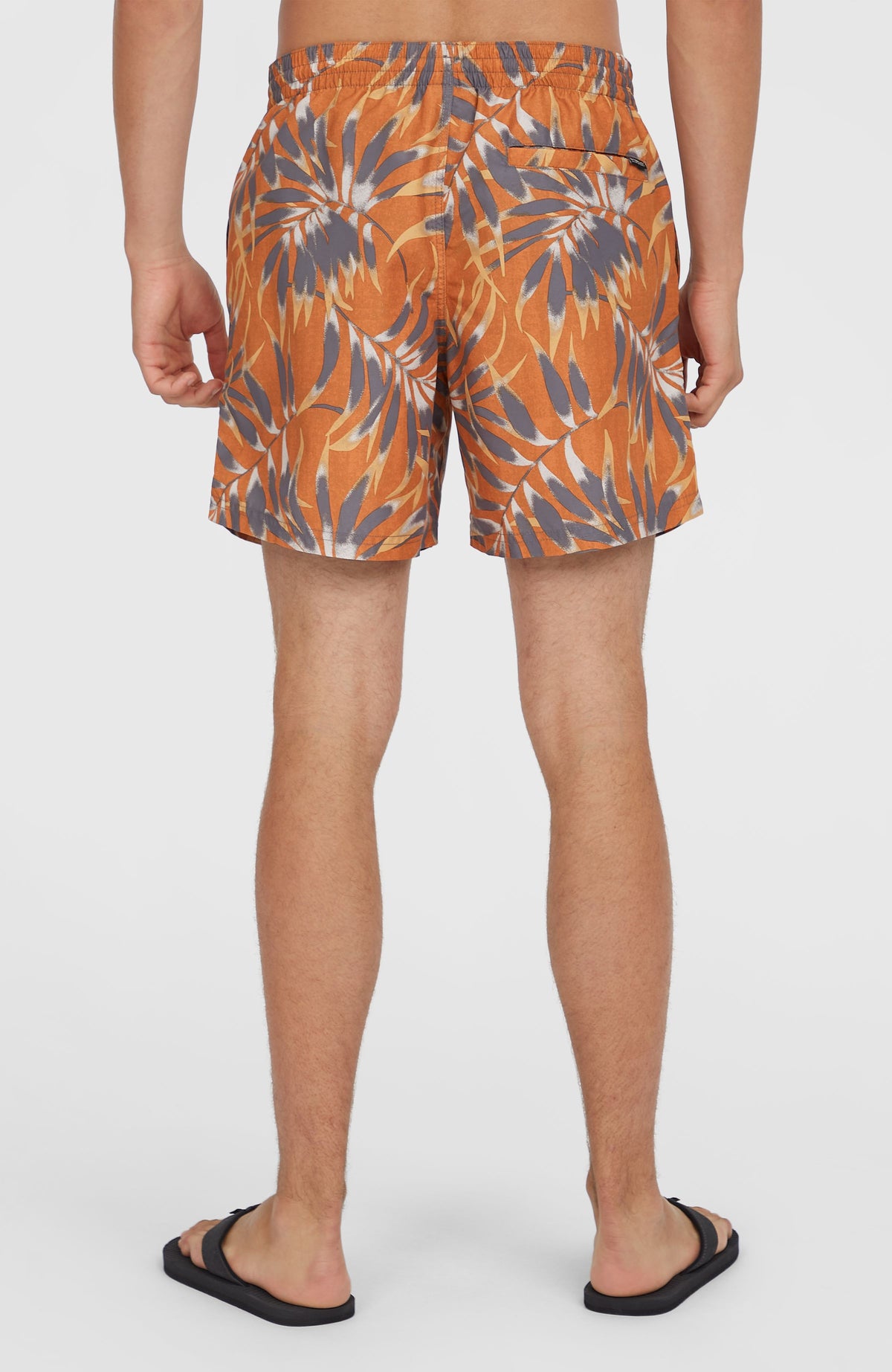 Cali Floral 16'' Badehose | Orange Dipped Leaves