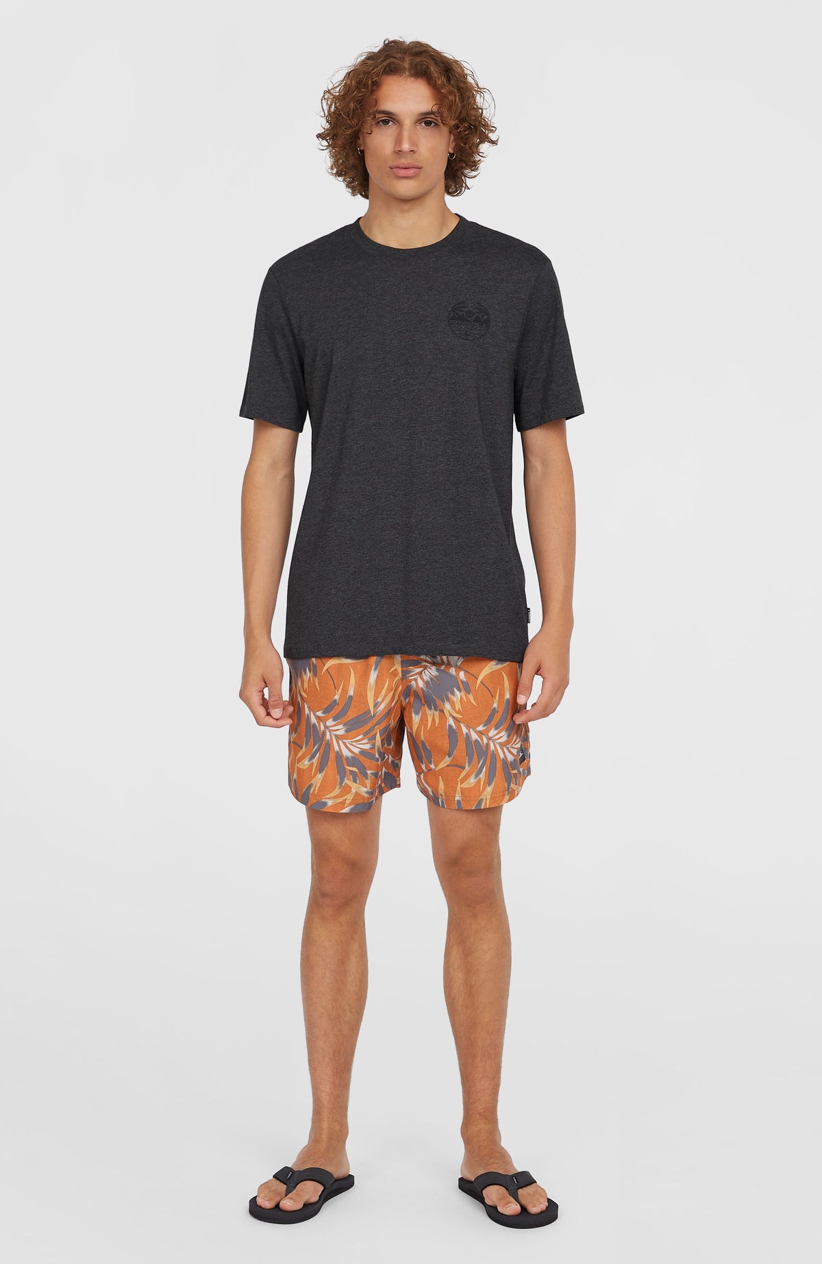Cali Floral 16'' Badehose | Orange Dipped Leaves