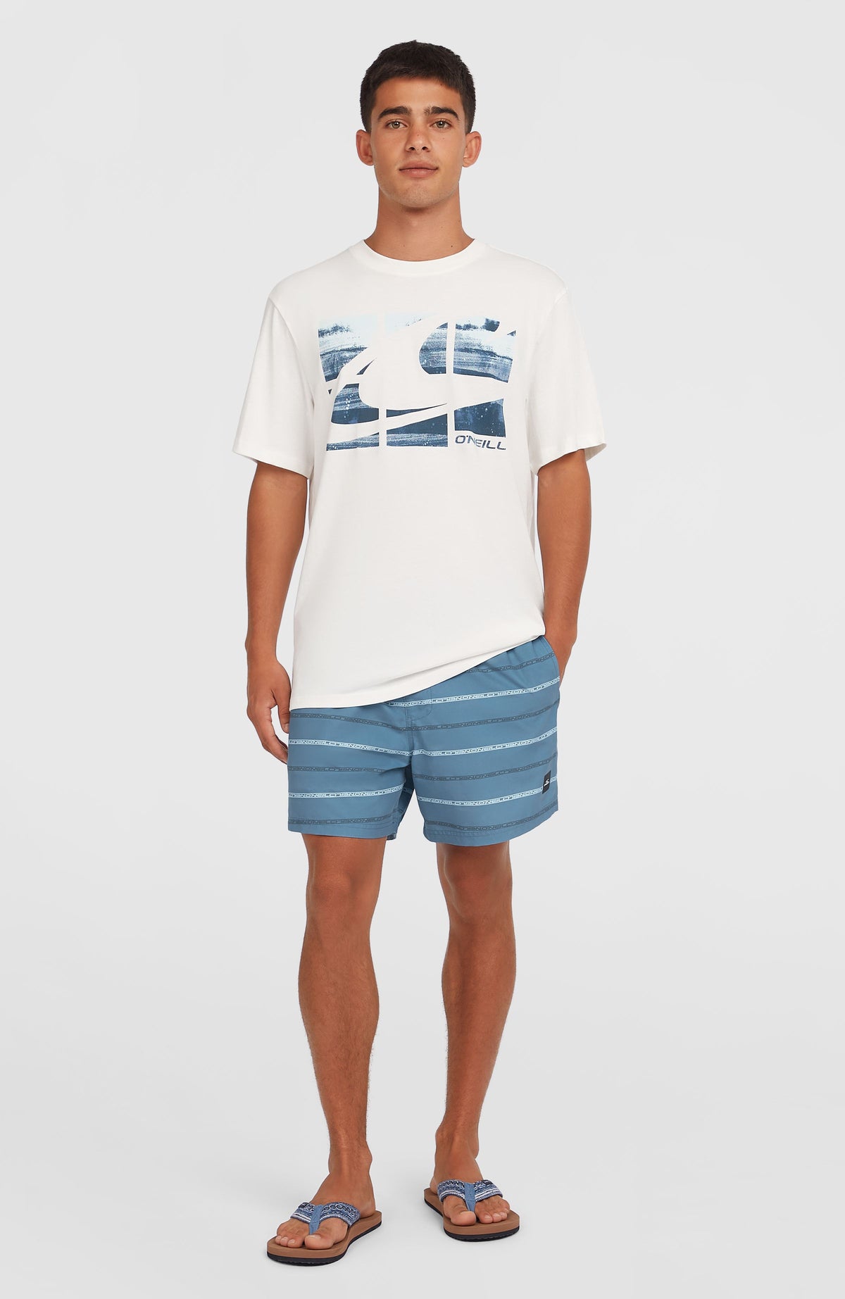 Cali First 15'' Badehose | Blue O'Neill Stripe