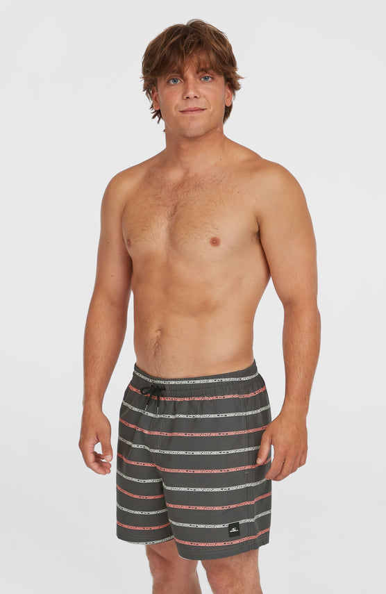 Cali First 15'' Badehose | Grey O'Neill Stripe