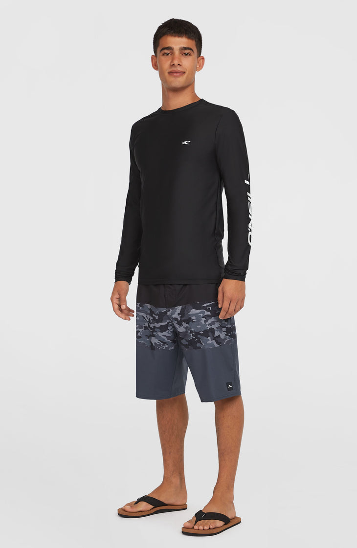 Essentials Longsleeve-Schwimmshirt | Black Out