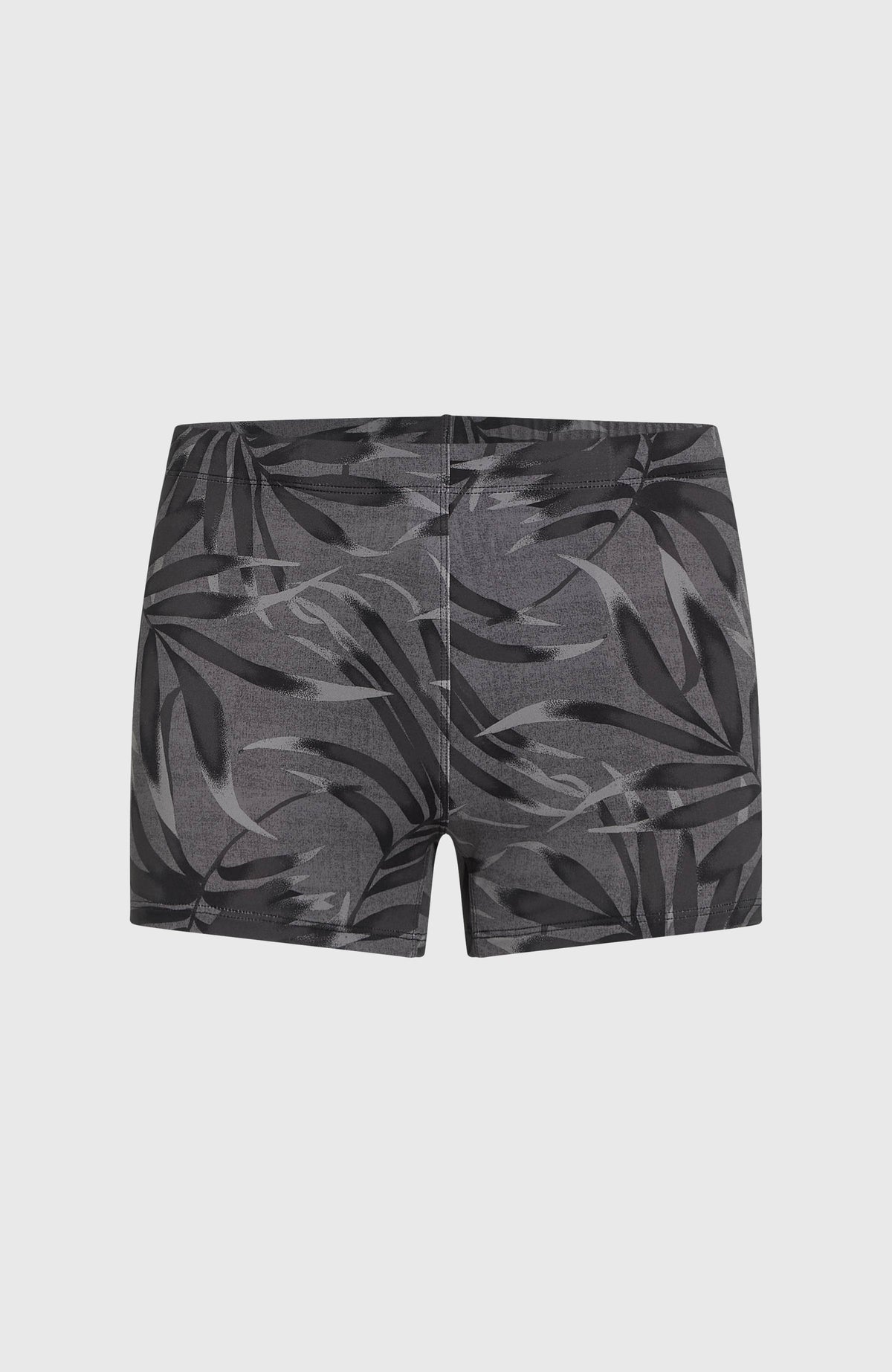 Essentials Floral Racer Badehose | Black Dipped Leaves