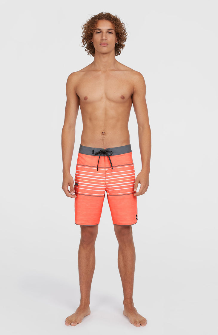 Hyperfreak Heat Stripe Scallop 18'' Boardshorts | Peach Echo Heat Stripe