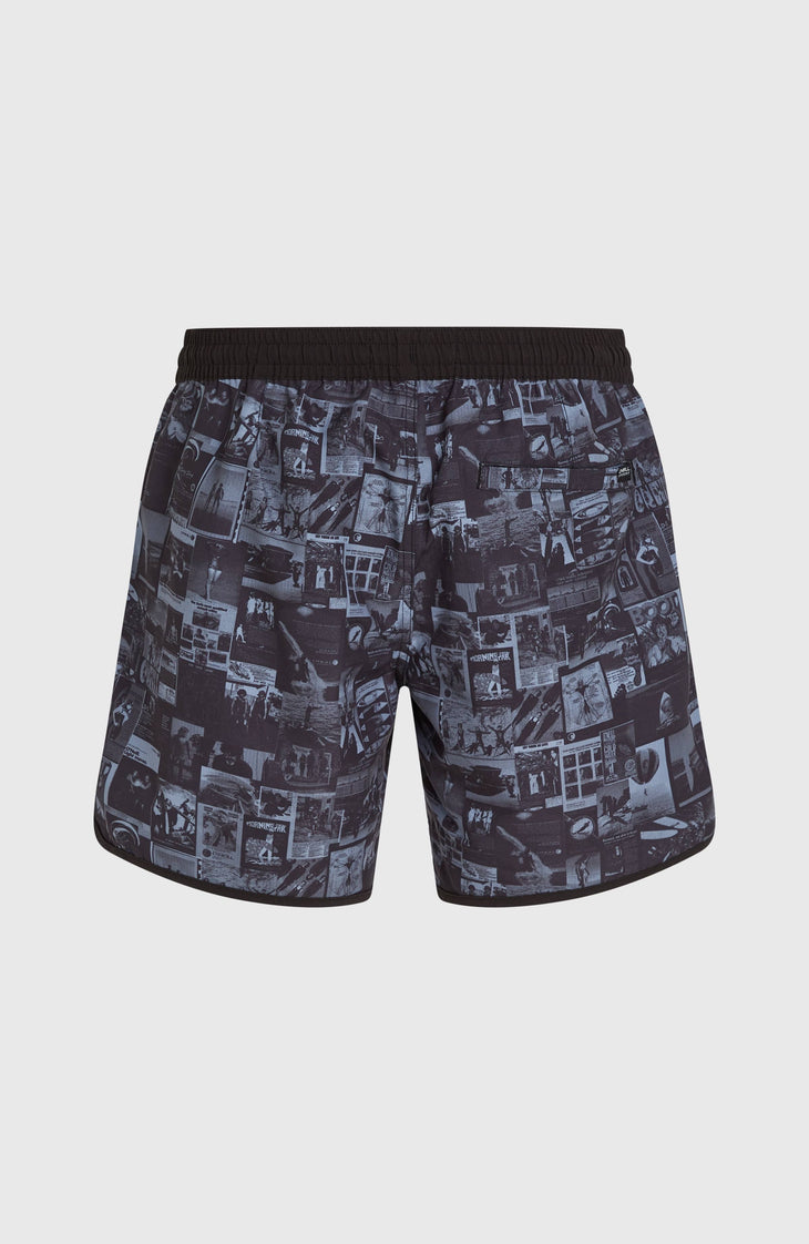 O'Riginals Scallop 16'' Badehose | Black Out Heritage AOP