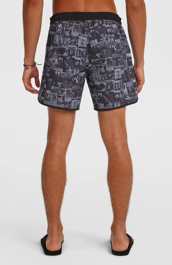 O'Riginals Scallop 16'' Badehose | Black Out Heritage AOP