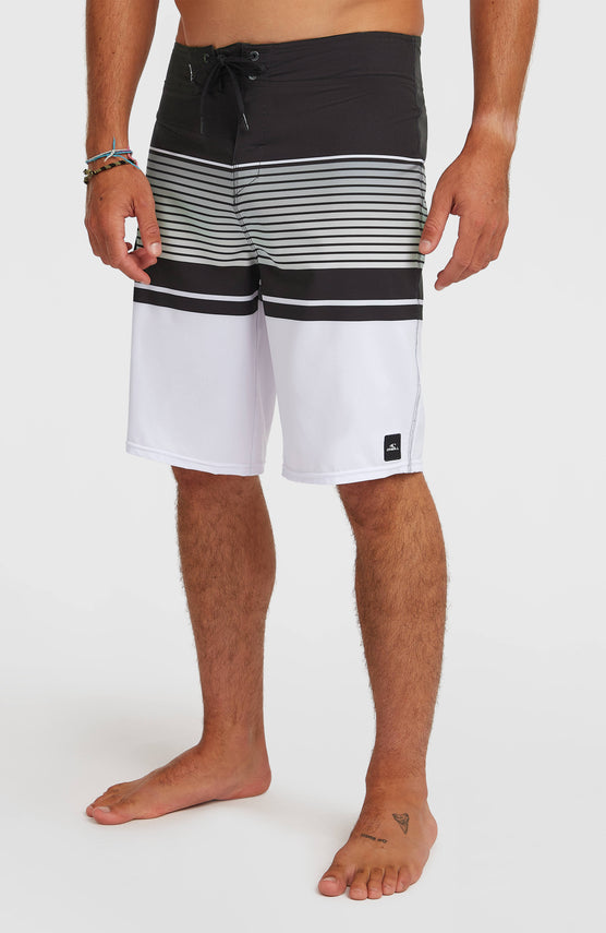 Lennox Stripe 21'' Boardshorts | White Lennox Stripe