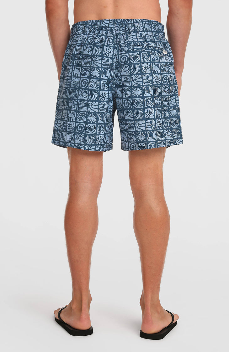 O'Neill Print 16'' Badehose | Dark Blue Bricks
