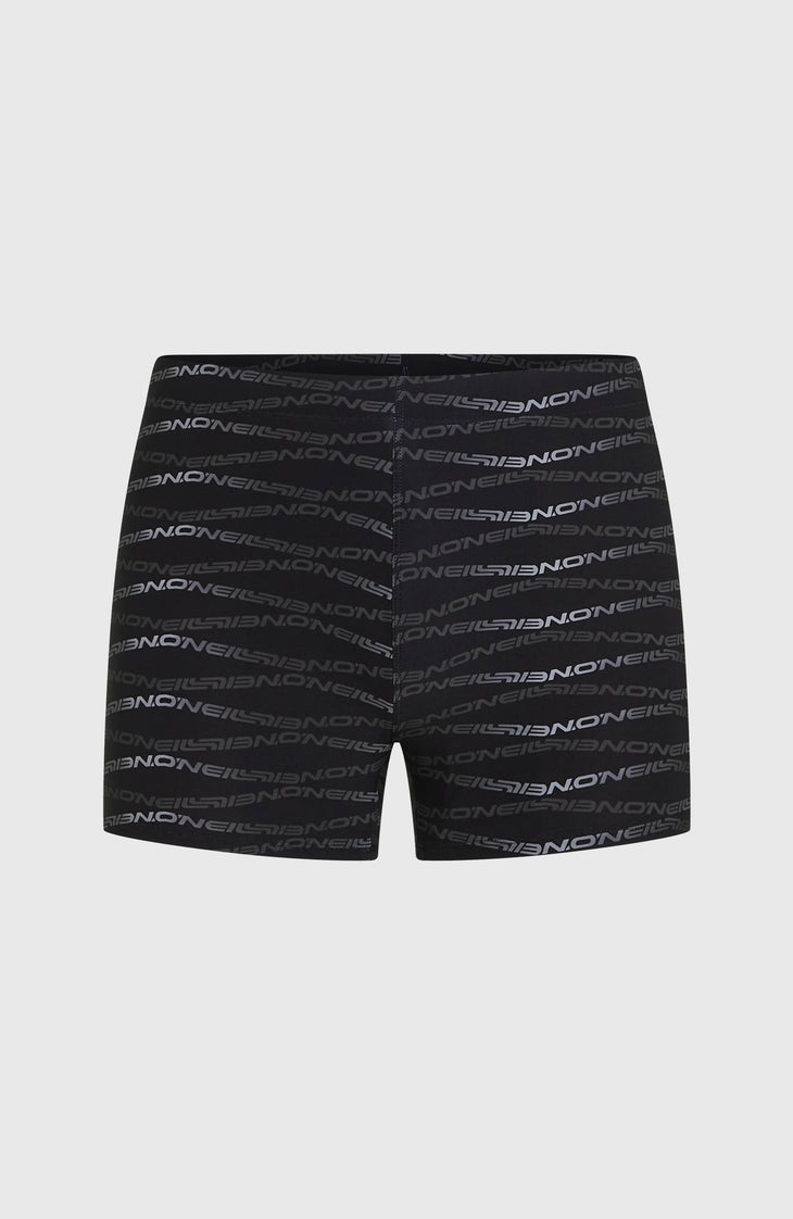 Essentials All-Over-Print Racer Badehose | Black Boys Gradient Stripe