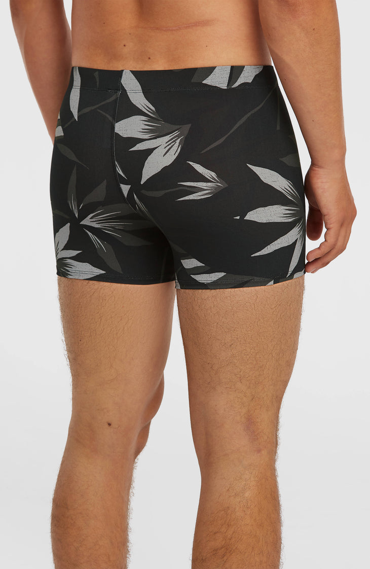 Essentials All-Over-Print Racer Badehose | Black Tropicana Small