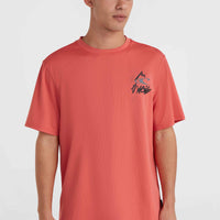 O'Neill Hybrid Logo Polygiene T-Shirt | Red Orcher