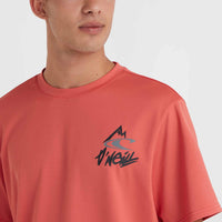 O'Neill Hybrid Logo Polygiene T-Shirt | Red Orcher