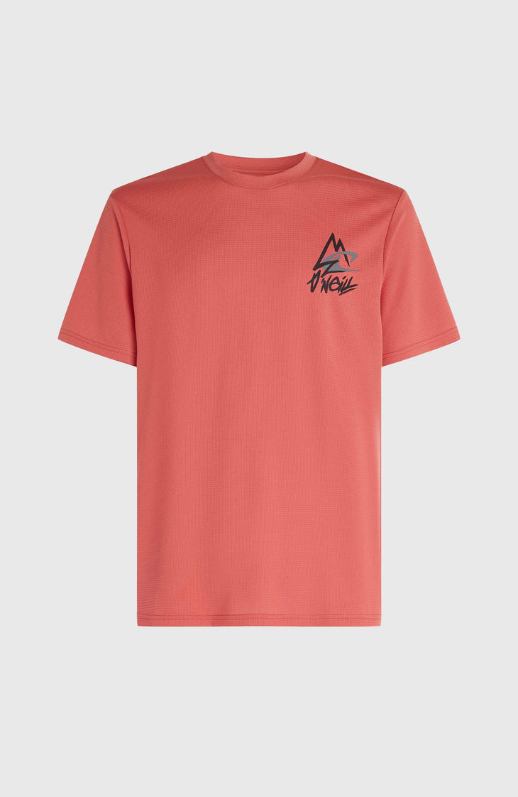 O'Neill Hybrid Logo Polygiene T-Shirt | Red Orcher