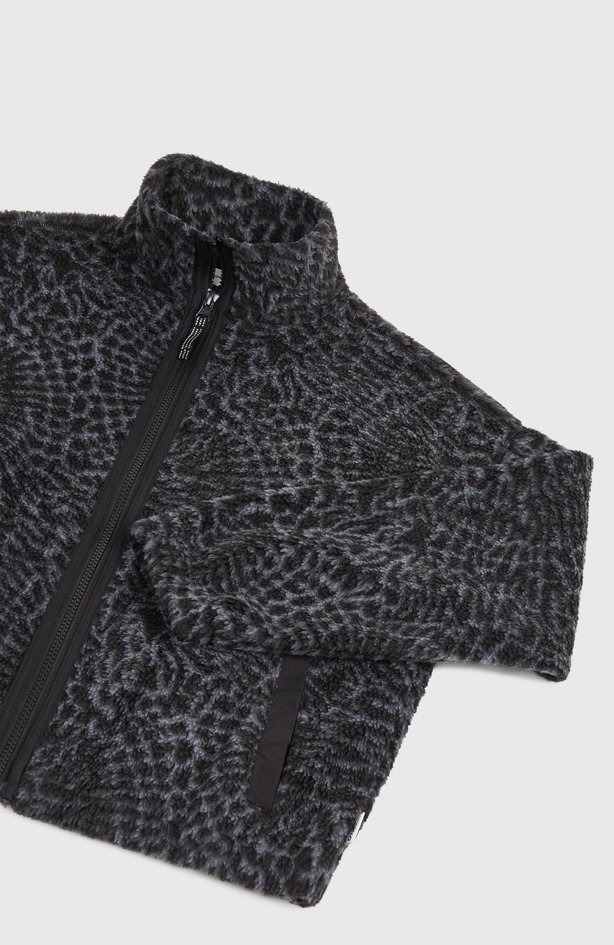 Flauschige Fleecejacke mit Reißverschluss | Black Animalica