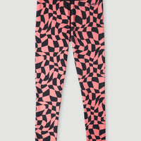 Outdoor Active High-Waist Leggings | Pink Checkboard