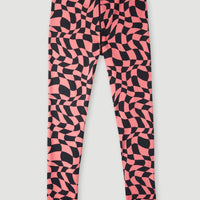 Outdoor Active High-Waist Leggings | Pink Checkboard