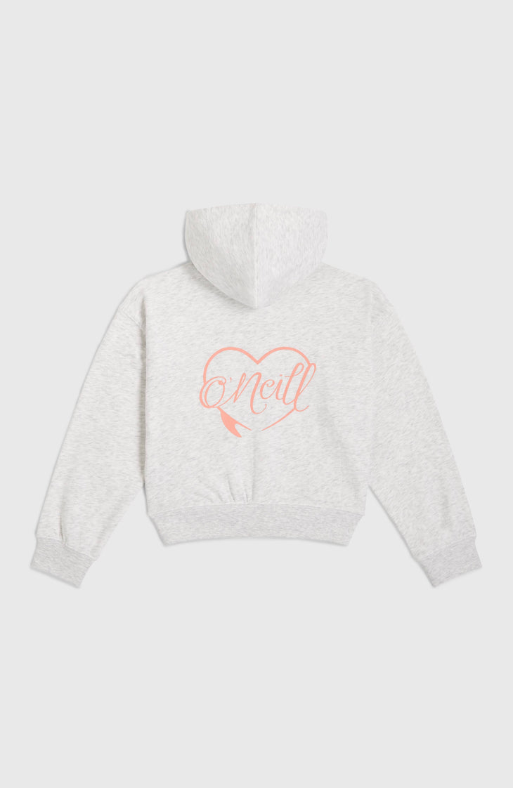 Script Kapuzenjacke mit Reißverschluss | White Melange