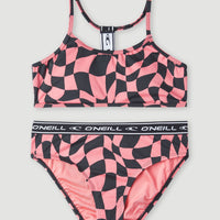 Sportclub Active Bralette Bikini Set | Pink Checkboard