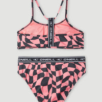 Sportclub Active Bralette Bikini Set | Pink Checkboard