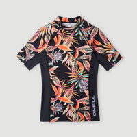 O'Neill Printed Shortsleeve-Schwimmshirt | Black Tropical Flower