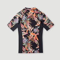 O'Neill Printed Shortsleeve-Schwimmshirt | Black Tropical Flower