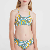 Mix and Match Tropics Bikini-Set | Blue Rainbow Stripe