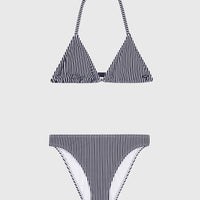 Essentials Triangel-Bikini-Set | Black Simple Stripe