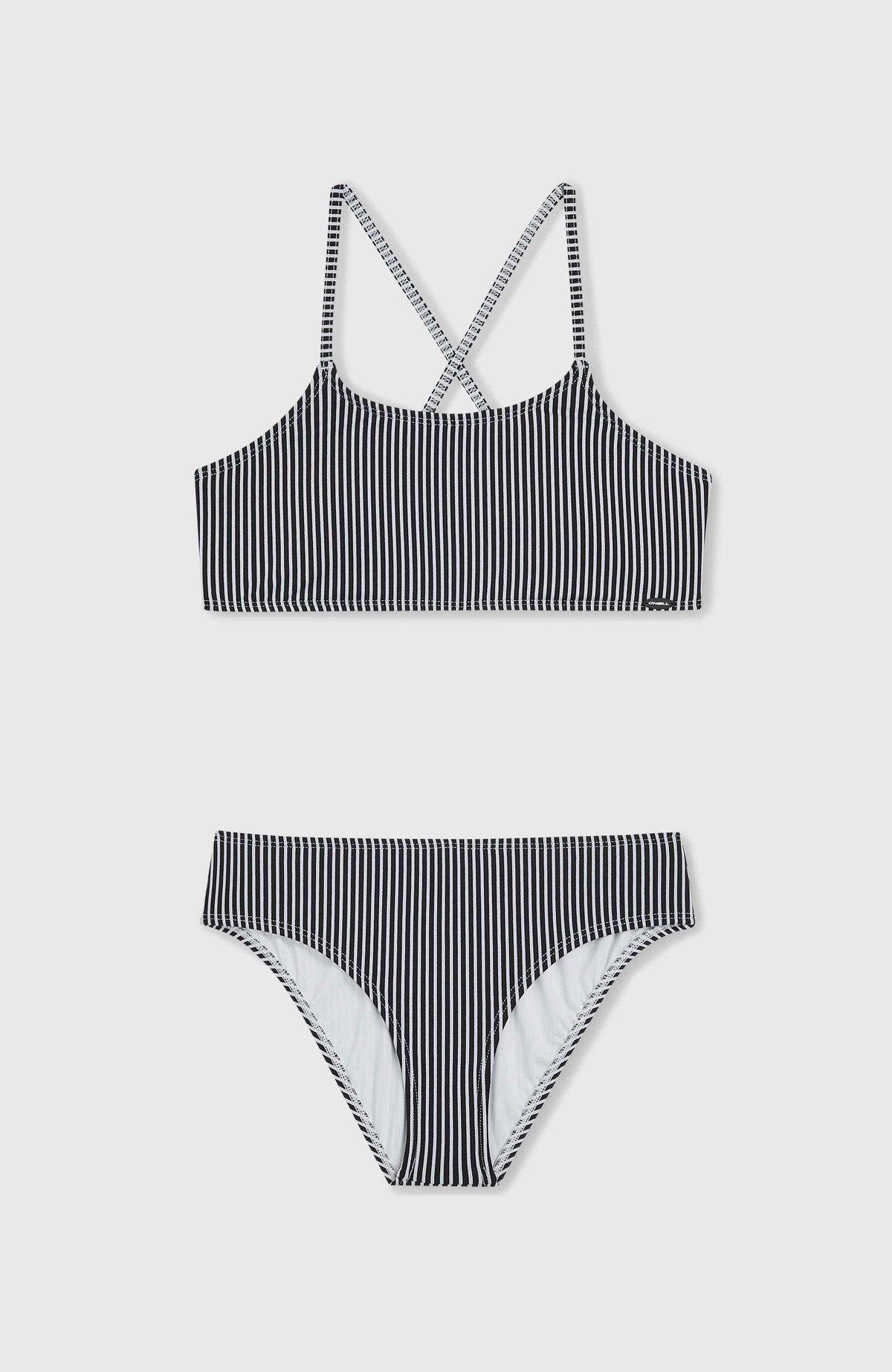Essentials Bikini-Set | Black Simple Stripe