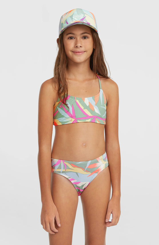 Essentials Bralette-Bikini-Set | Green Wmns Tropicana