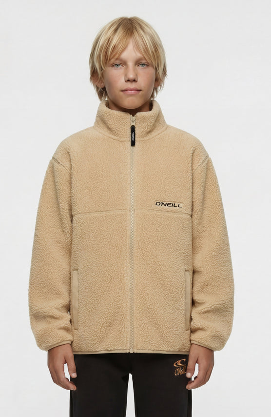 Flauschige Fleecejacke mit Reißverschluss | Olive Blush