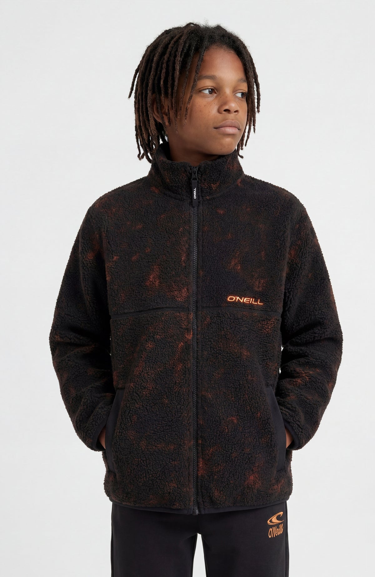 Flauschige Fleecejacke mit Reißverschluss | Black Basalt