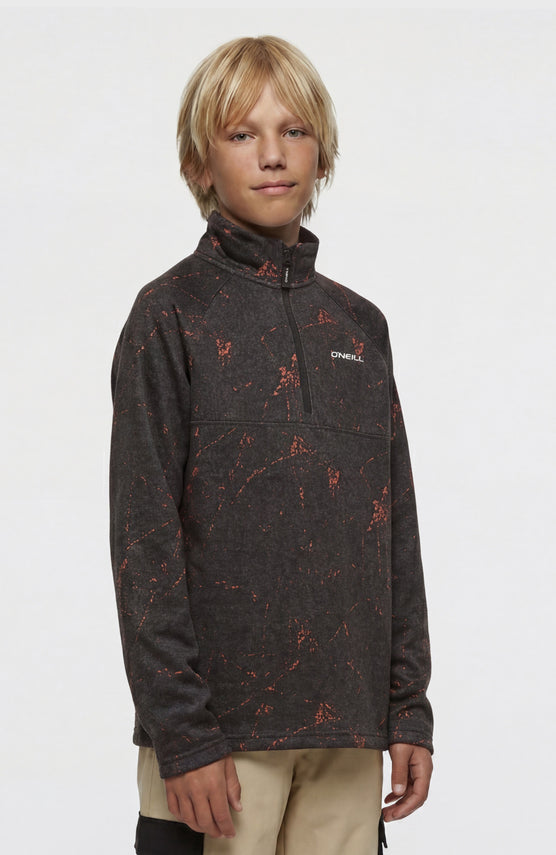 FWC'Cruz Printed Half-Zip Fleecepullover | Black Basalt