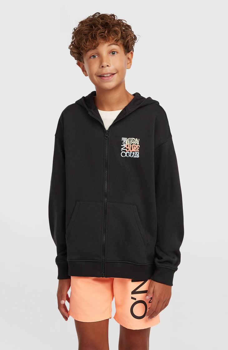 Graphic Kapuzenjacke mit Reißverschluss | Black Out