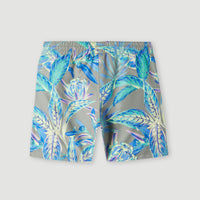 Cali Print 13'' Badehose | Green Tropical Flower