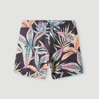 Cali Print 13'' Badehose | Black Tropical Flower