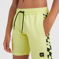 Cali Panel 14'' Badehose | Sunny Lime Colour Block