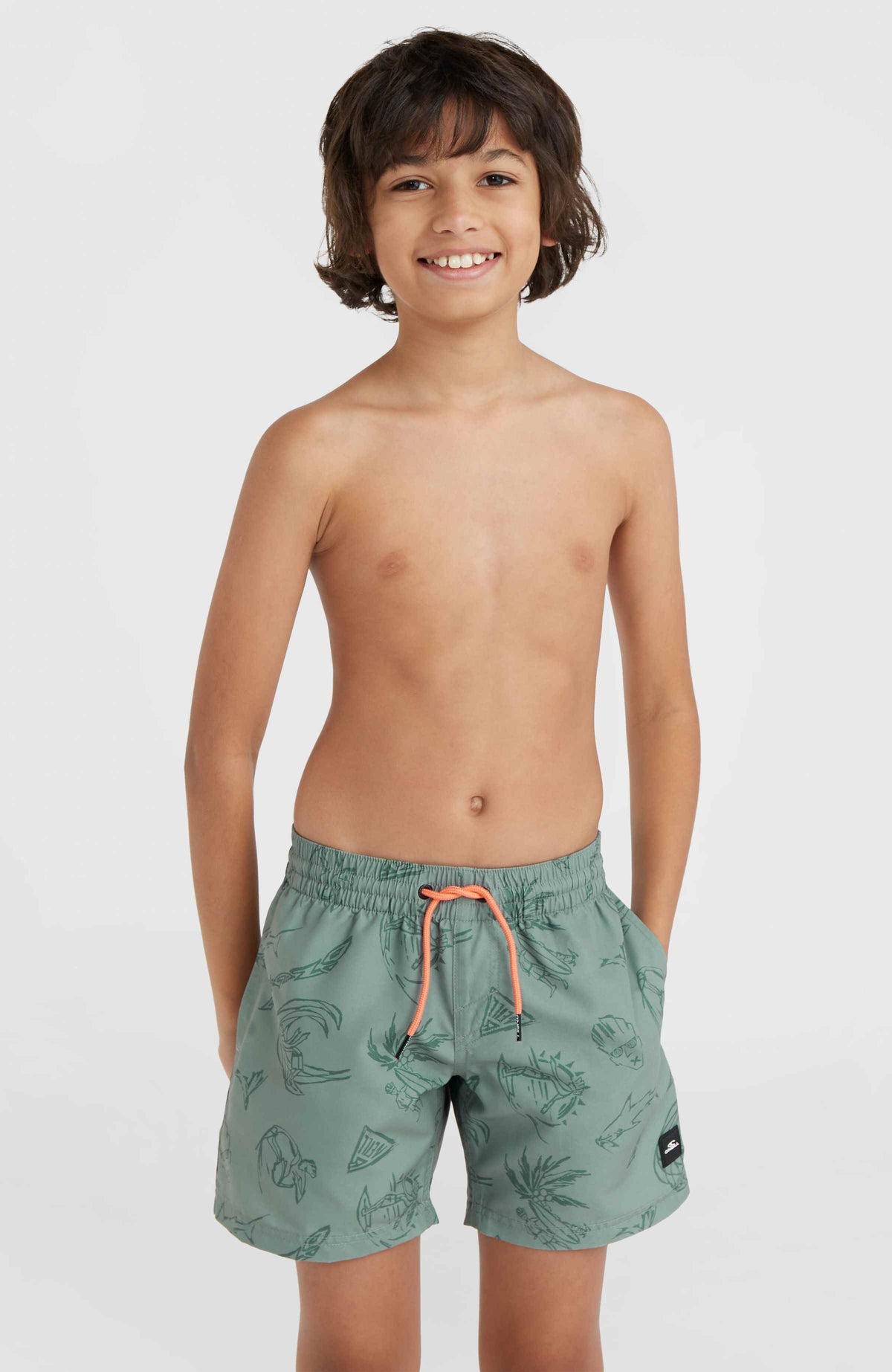 Mix and Match Cali Print 13'' Badehose | Green Vintage Surfer