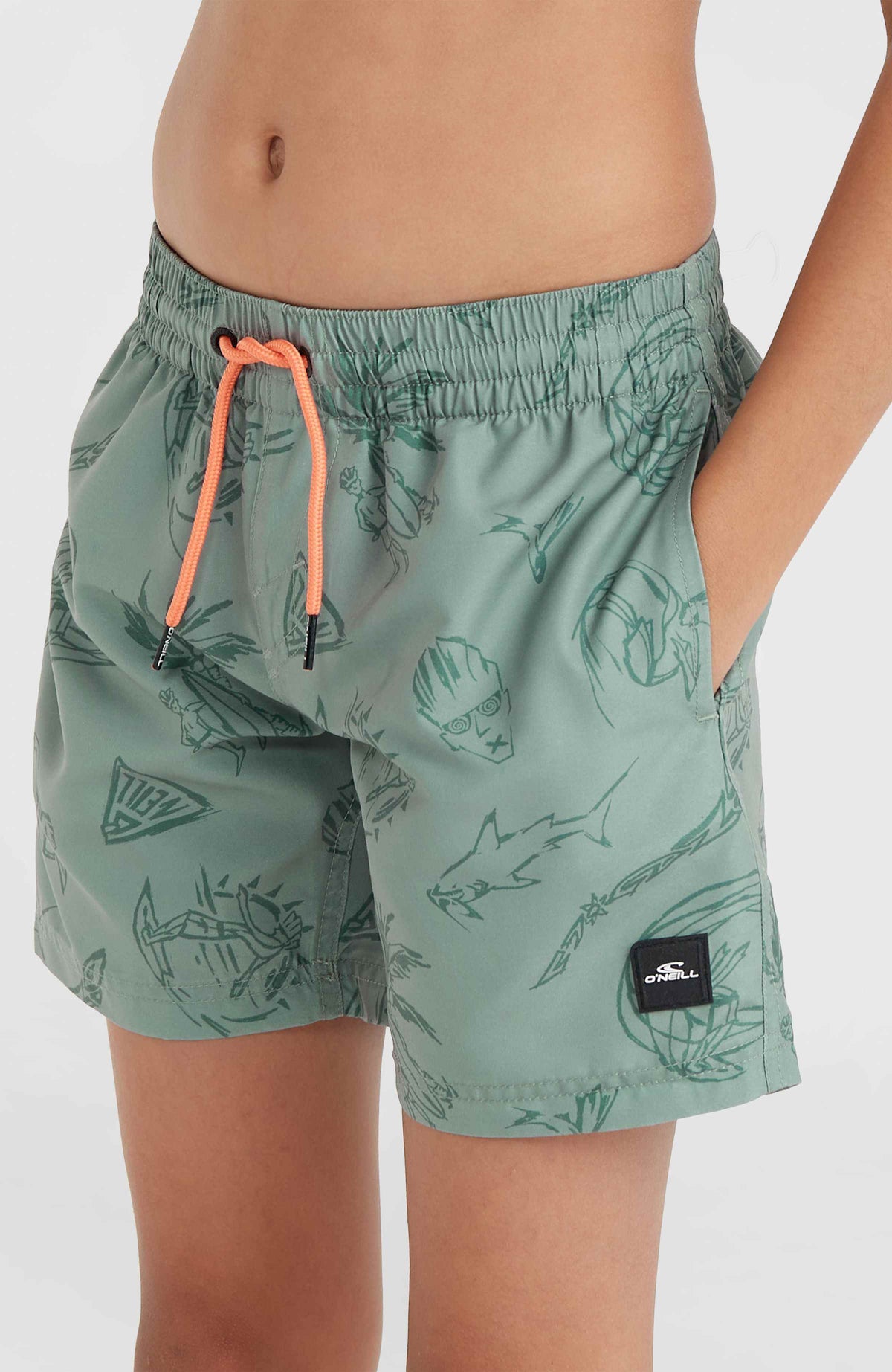 Mix and Match Cali Print 13'' Badehose | Green Vintage Surfer