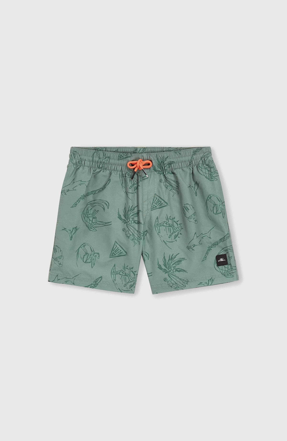 Mix and Match Cali Print 13'' Badehose | Green Vintage Surfer