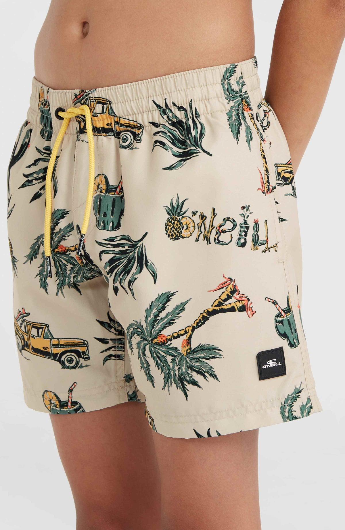 Mix and Match Cali Print 13'' Badehose | Beige Venice Beach