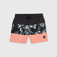 Mix and Match Cali Block 13'' Badehose | Black/White Tonal Tropicana