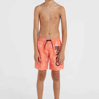 Mix and Match Cali Floral 14'' Badehose | Living Coral Tonal Tropicana