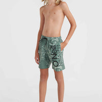 Mix and Match Cali Floral 14'' Badehose | Green Tonal Tropicana